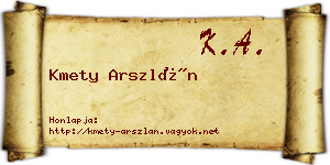 Kmety Arszlán névjegykártya
